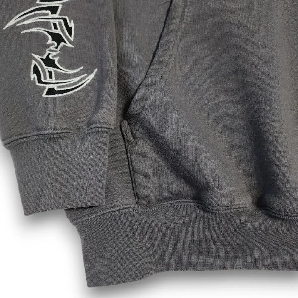 Sapphire Lounge Men's Large Gray Tribal Star Graphic Hoodie Y2k Streetwear - Picture 8 of 16